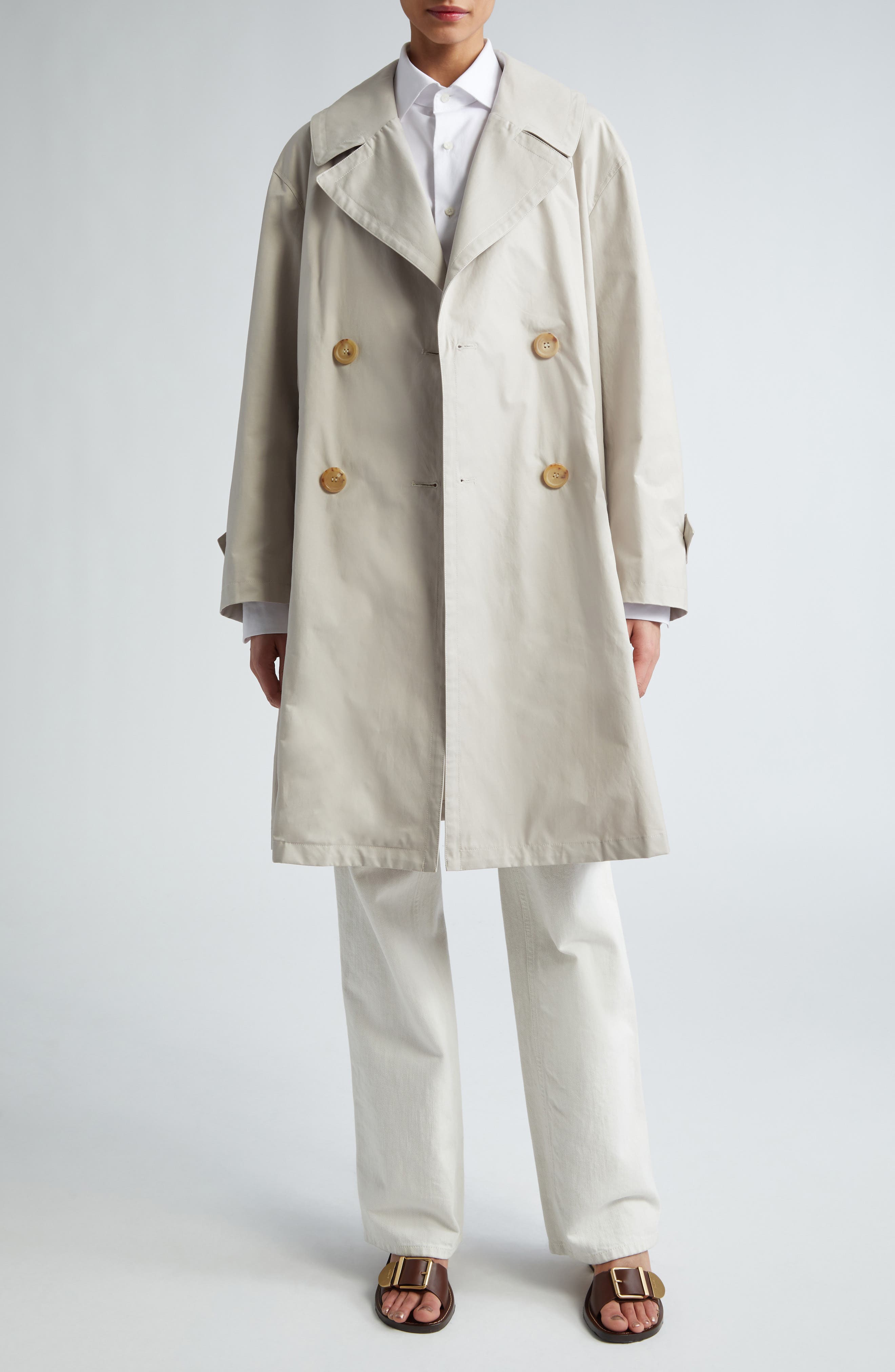 Belted Double Breasted Trench Coat - image 2