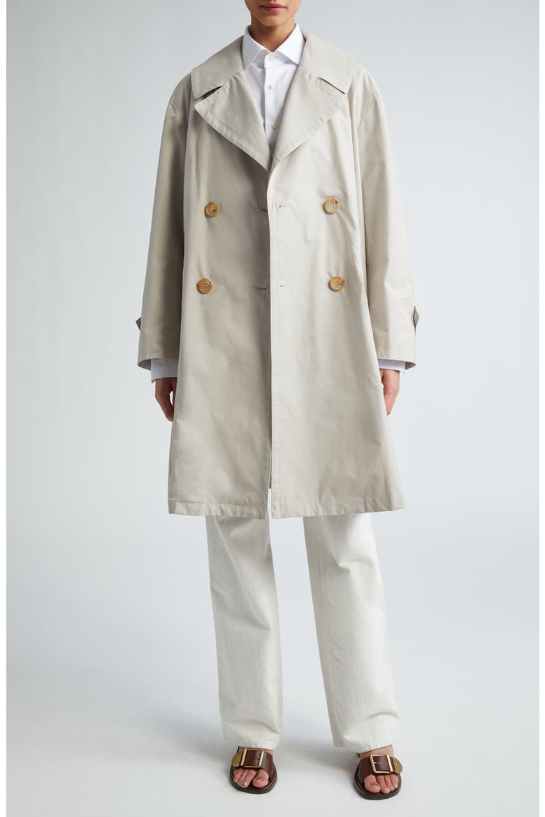 Belted Double Breasted Trench Coat, Alternate, color, ECRU