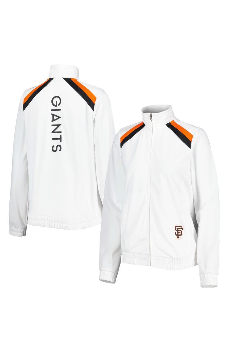 G-III 4HER BY CARL BANKS Women's G-III 4Her by Carl Banks White San Francisco Giants Red Flag Full-Zip Track Jacket, Main, color, White