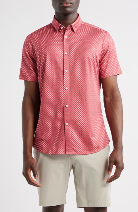 Halyard Trim Fit Short Sleeve Button-Up Shirt