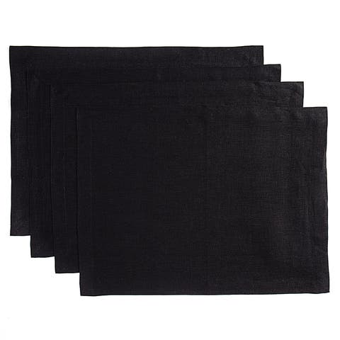 Linen Placemats Set of 4, 14 x 19 Inch for Dining Table, Holiday and Everyday Table Decor - Fete