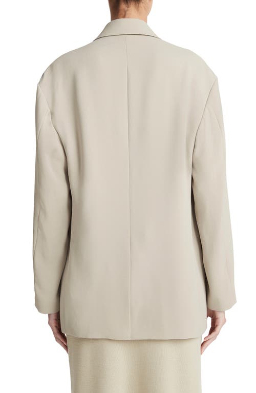 Vince Crepe Double Breasted Blazer In Sepia