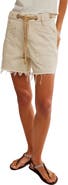 Free People Moxie Belted Drawstring Cutoff Denim Shorts