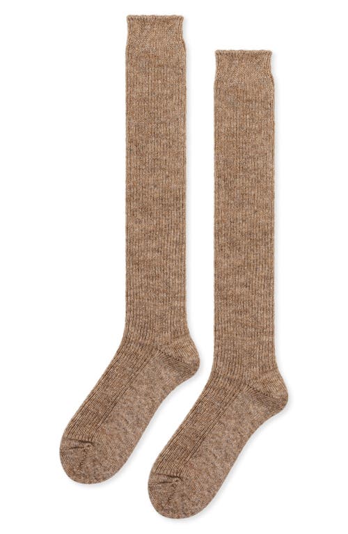 Hansel From Basel Baby Alpaca Blend Knee High Socks In Brown