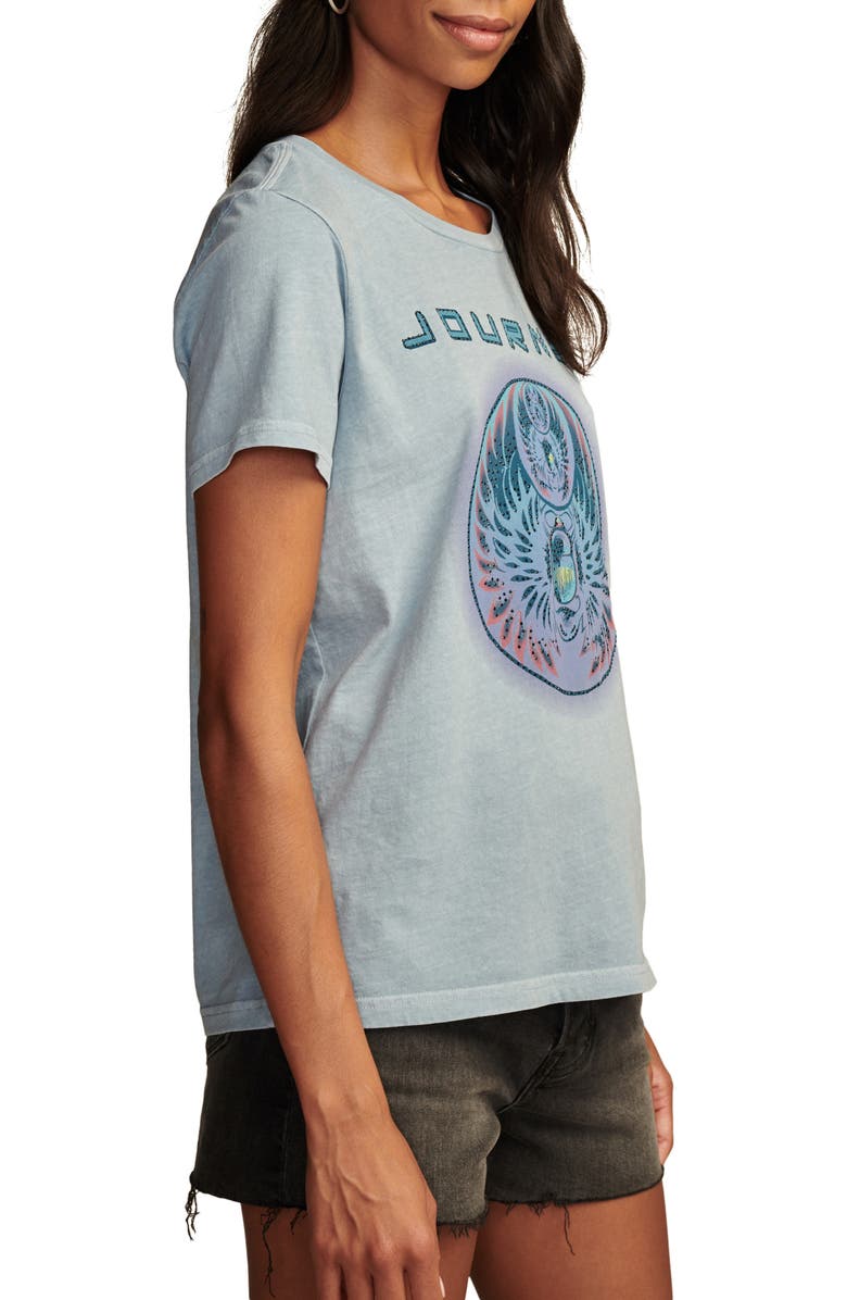 Lucky Brand Journey Crystal Embellished Graphic T-Shirt, Alternate, color,