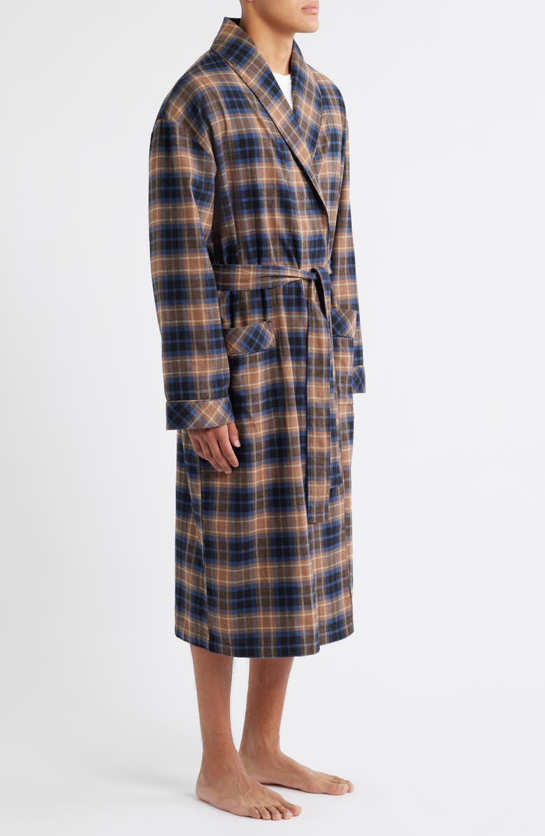 Majestic International Time Out Flannel Robe, Alternate, color, Sienna
