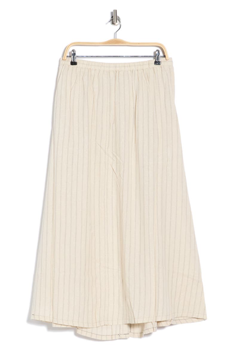 Button Front A-Line Skirt, Alternate, color, NATURAL DASHING STRIPE