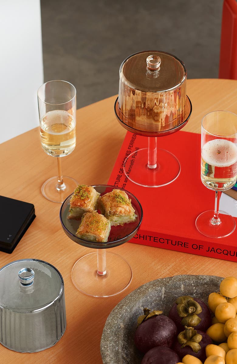 LSA Gems Cake Dome Stand, Alternate, color, Amber