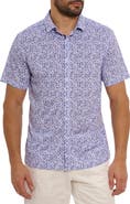 Robert Graham Zambia Floral Geo Short Sleeve Button-Up Shirt