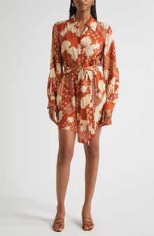 Ramy Brook Ada Mixed Print Long Sleeve Shirtdress