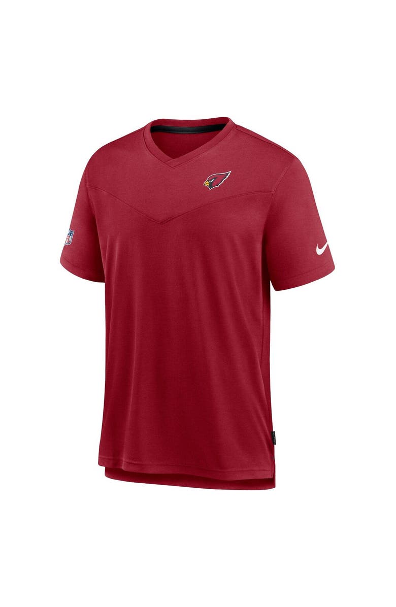 Nike Men's Nike Cardinal Arizona Cardinals Sideline Coach Chevron Lock Up Logo V-Neck Performance T-Shirt, Alternate, color, Cardinal
