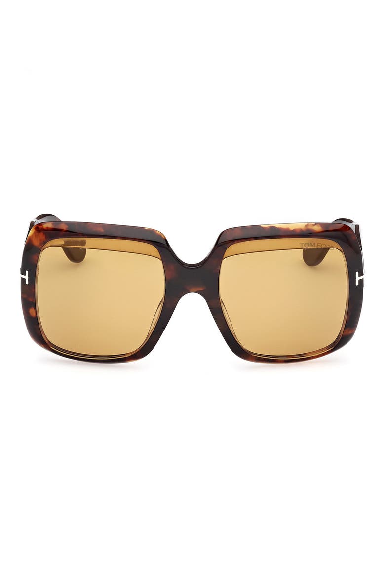 55mm Square Sunglasses, Alternate, color, DARK HAVANA/ BROWN