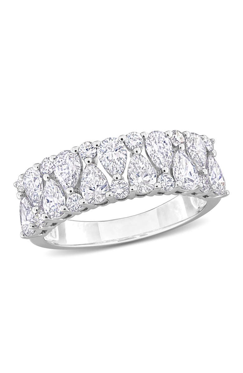 Julianna B. Diamond Cluster Semi-Eternity Ring 14k, Main, color, 14K White Gold