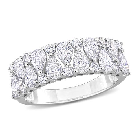 Diamond Cluster Semi-Eternity Ring 14k