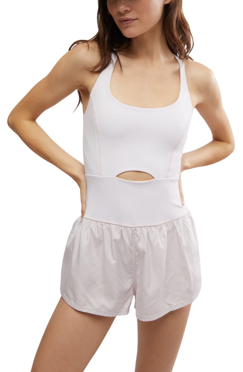 Free People FP Movement Righteous Runsie Romper, Alternate, color, Rose Water