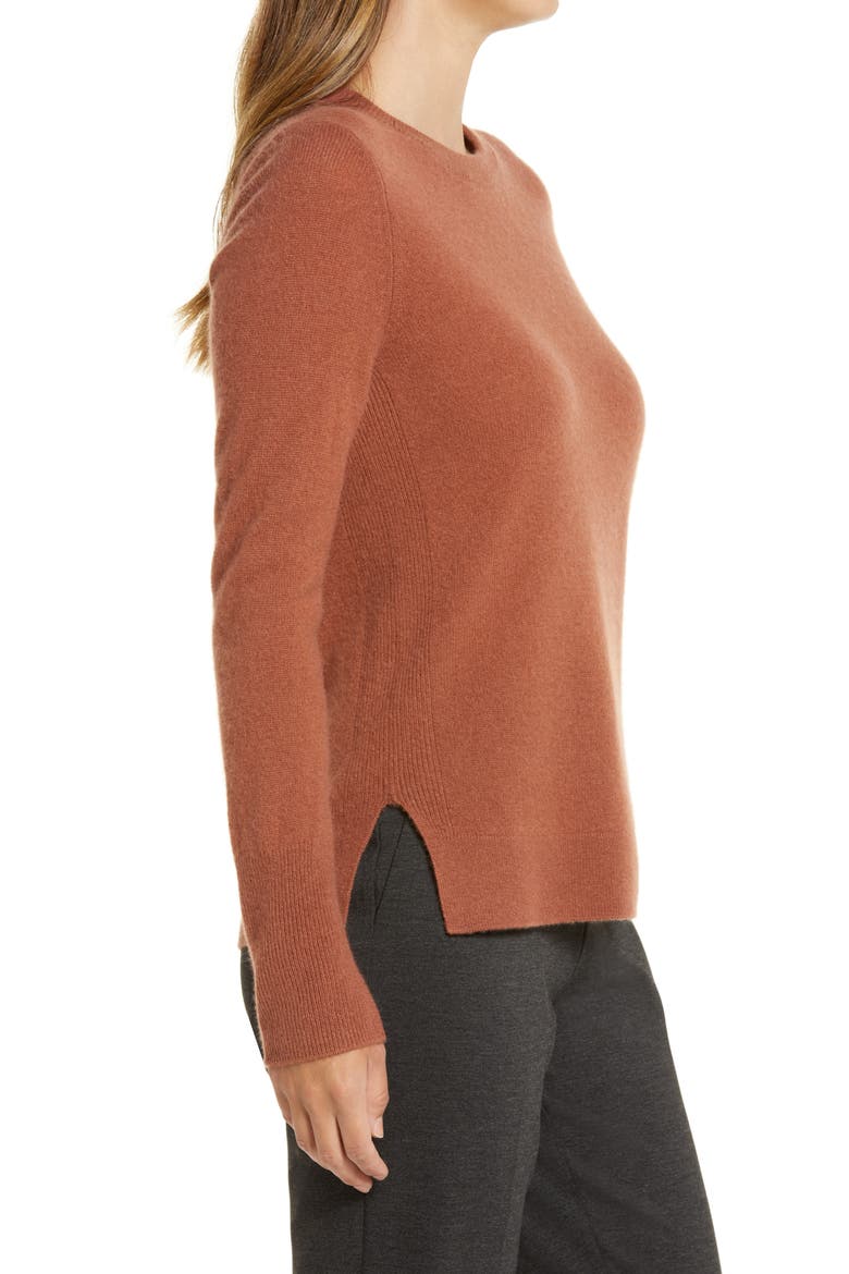 Crewneck Cashmere Sweater, Alternate, color, RUST SEQUOIA