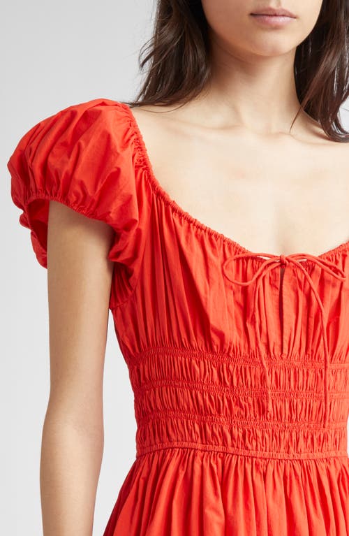 Doen Dôen Quinn Organic Cotton Poplin Maxi Dress In Red