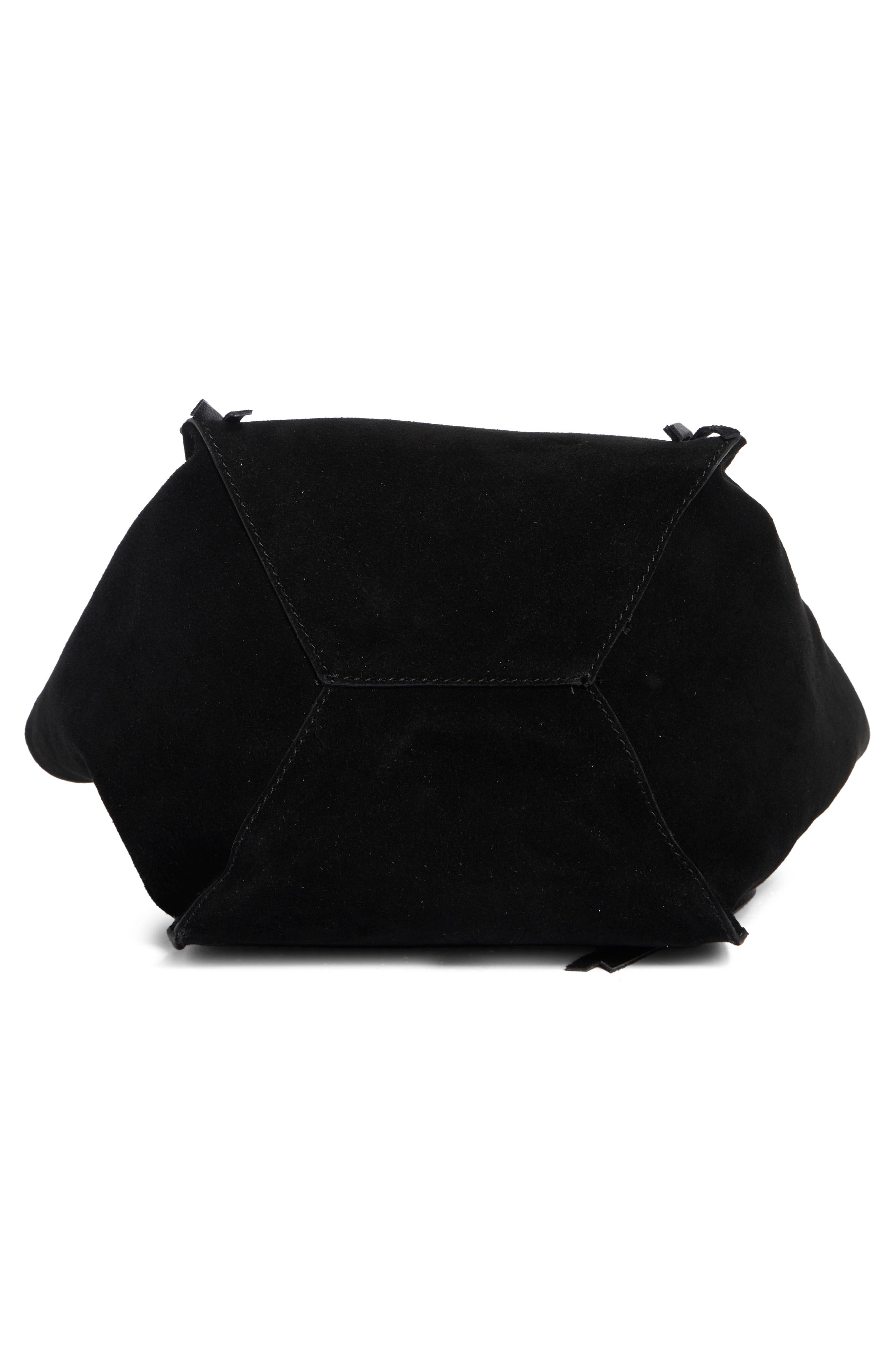 Edge Mini Suede Tote, Alternate, color, BLACK SUEDE