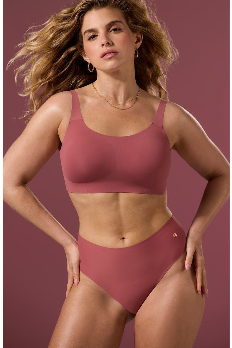 High Waist Thong, Alternate, color, PINK CANYON