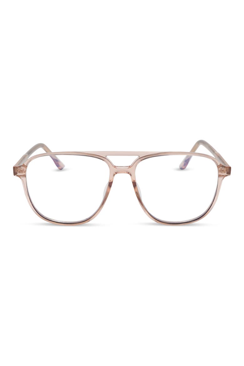 Taylor 55mm Aviator Blue Light Glasses, Main, color, BEIGE CRYSTAL BLUE LIGHT