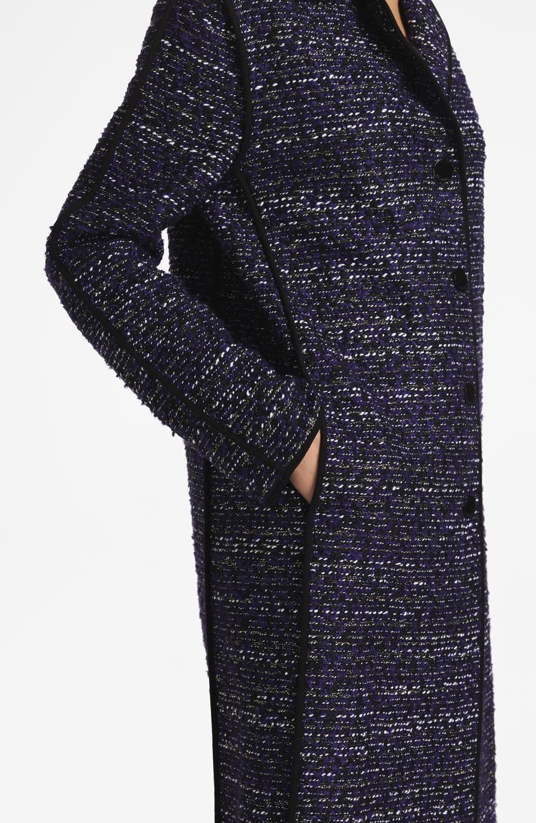 St. John Collection Metallic Tweed Long Coat, Alternate, color, 