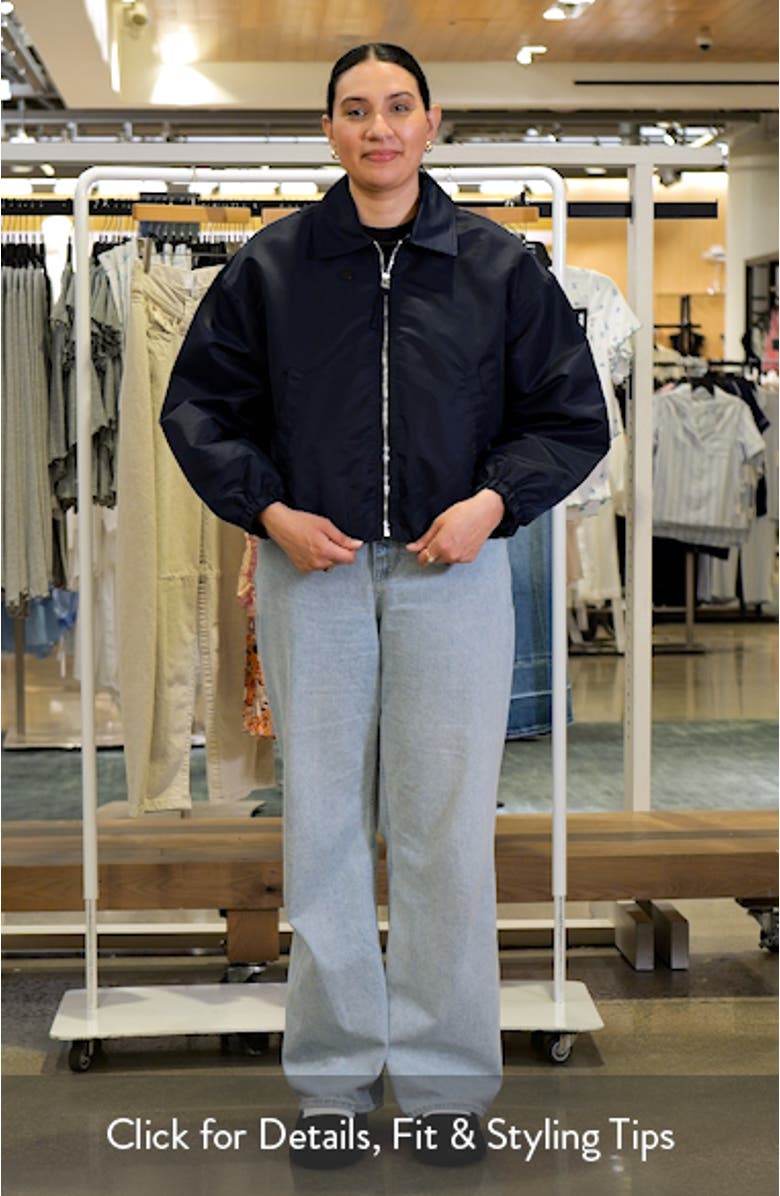 Bubble Hem Nylon Bomber Jacket, sales video thumbnail