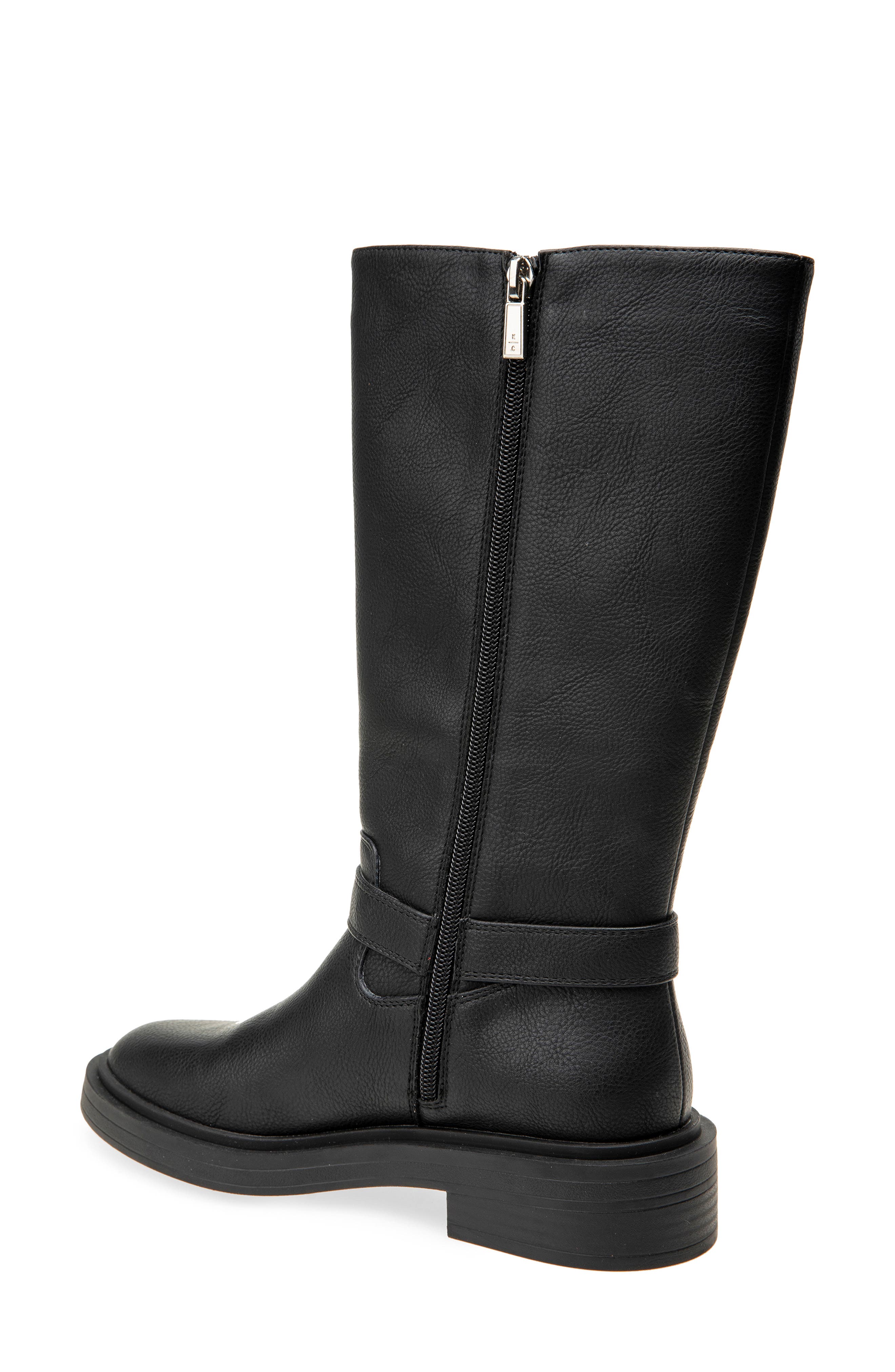 Armie Tall Faux Leather Boot, Alternate, color, BLACK