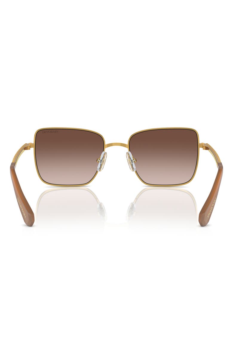 Swarovski 56mm Matric Crystal Square Sunglasses, Alternate, color, Gold/ Purple