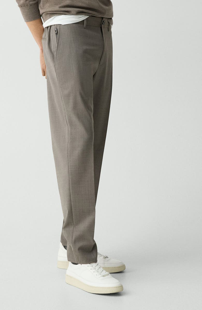 Theory Curtis Motion Wool Blend Pants, Alternate, color, Walnut Melange