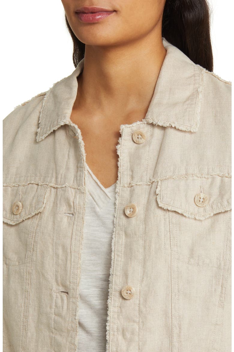 Two Palms Linen Raw Edge Jacket, Alternate, color, NATURAL