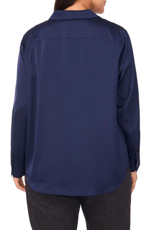Vince Camuto Long Sleeve Button-down Shirt In Blue