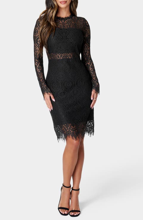 Bandeau Lace Long Sleeve Dress