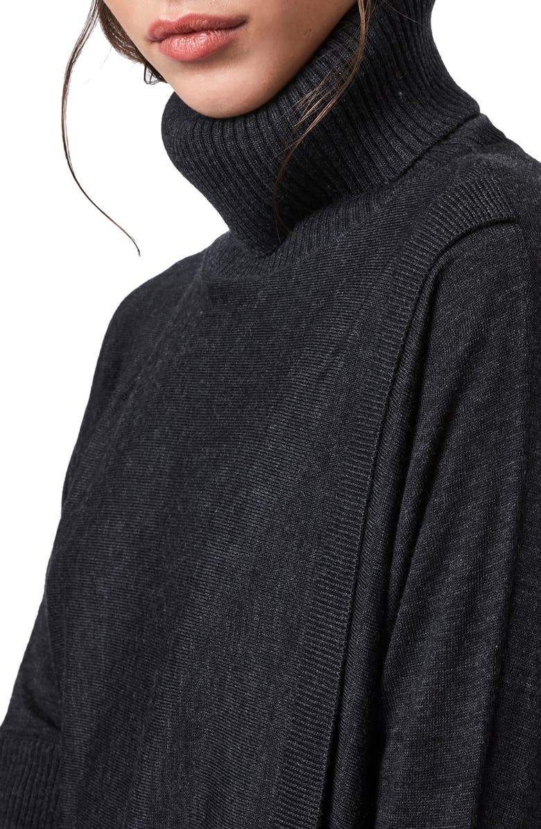 AllSaints Koko Merino Wool Turtleneck Wrap Sweater, Alternate, color, 