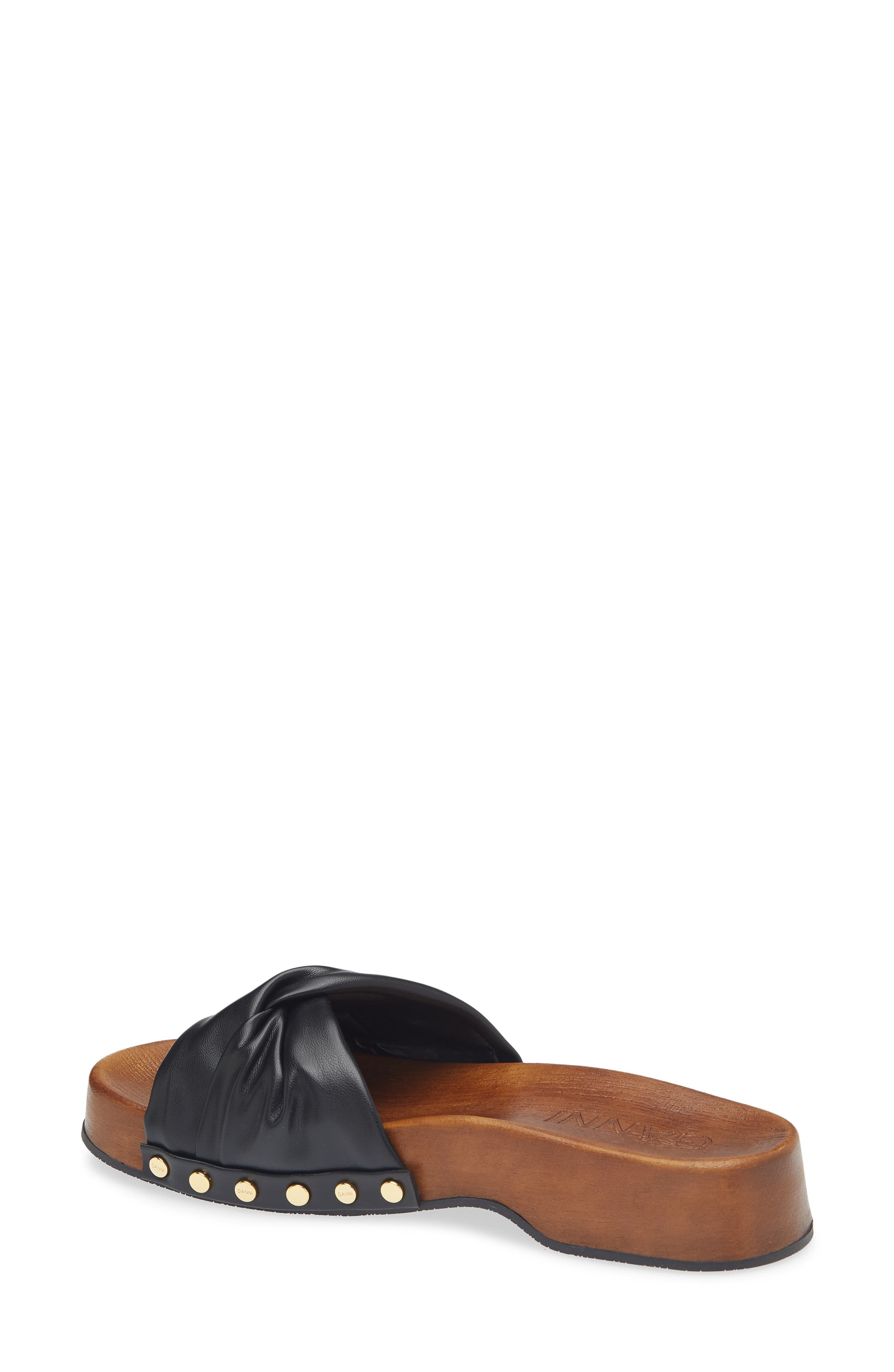 Ganni Tia Fairy Clog Slide Sandal, Alternate, color, Black