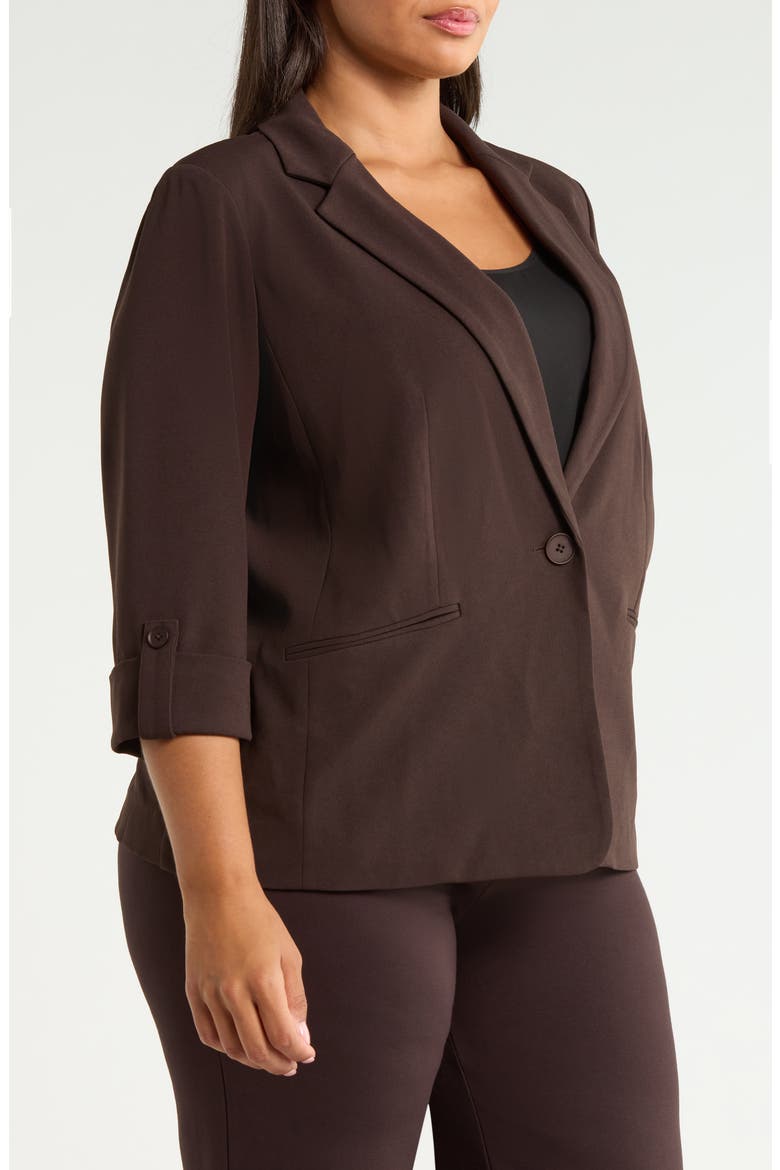 One-Button Blazer, Alternate, color, CHOCOLATE BROWN