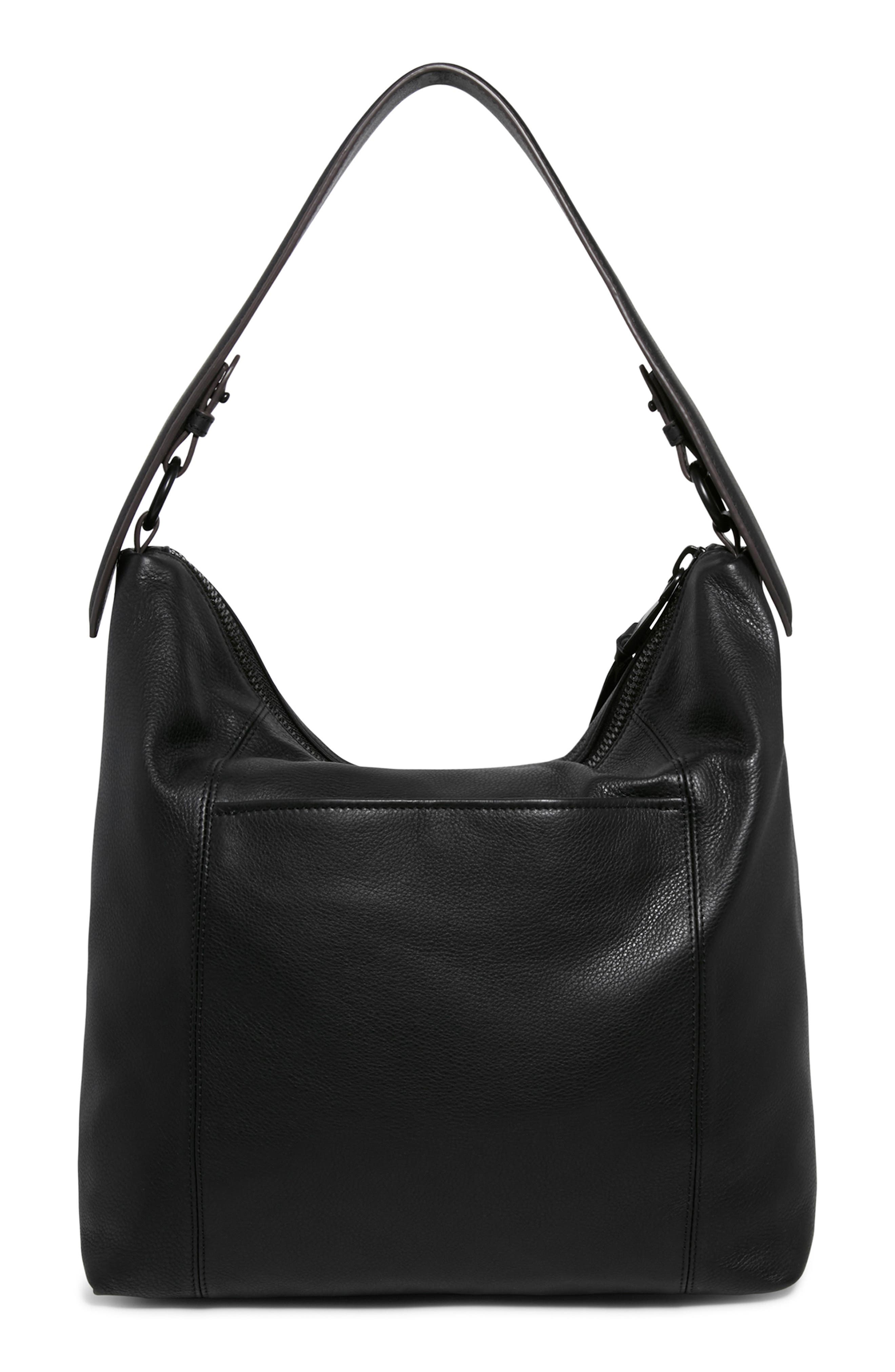 AIMEE Ava Leather Hobo Bag, Alternate, color, Black
