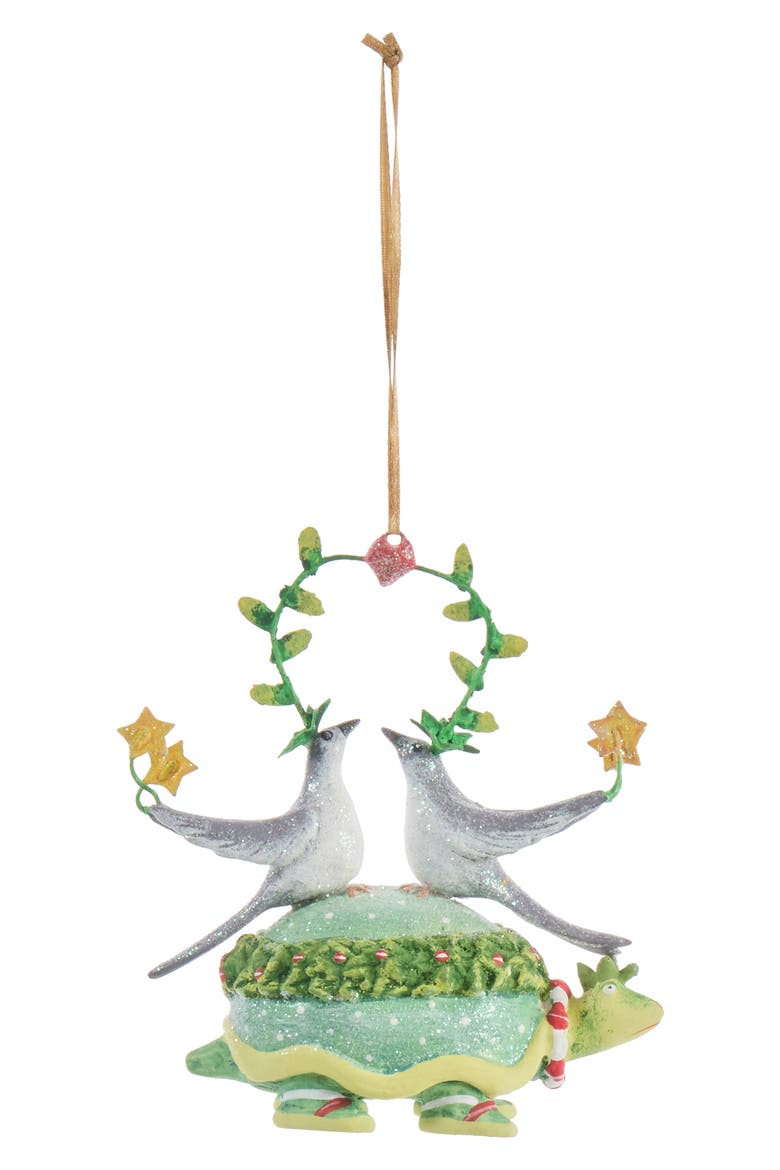 Patience Brewster 12 Days Two Turtle Doves Ornament, Alternate, color, GREEN
