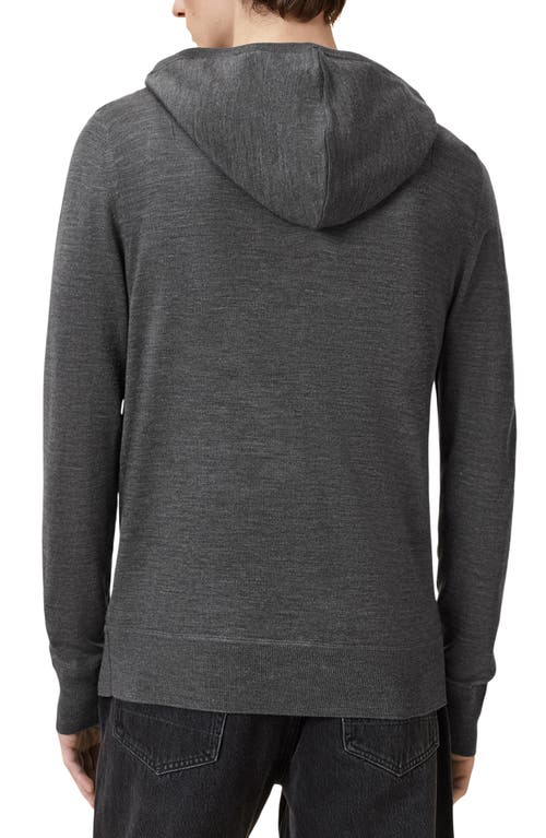 Allsaints Mode Merino Wool Slim Fit Full Zip Hoodie In Monument Grey