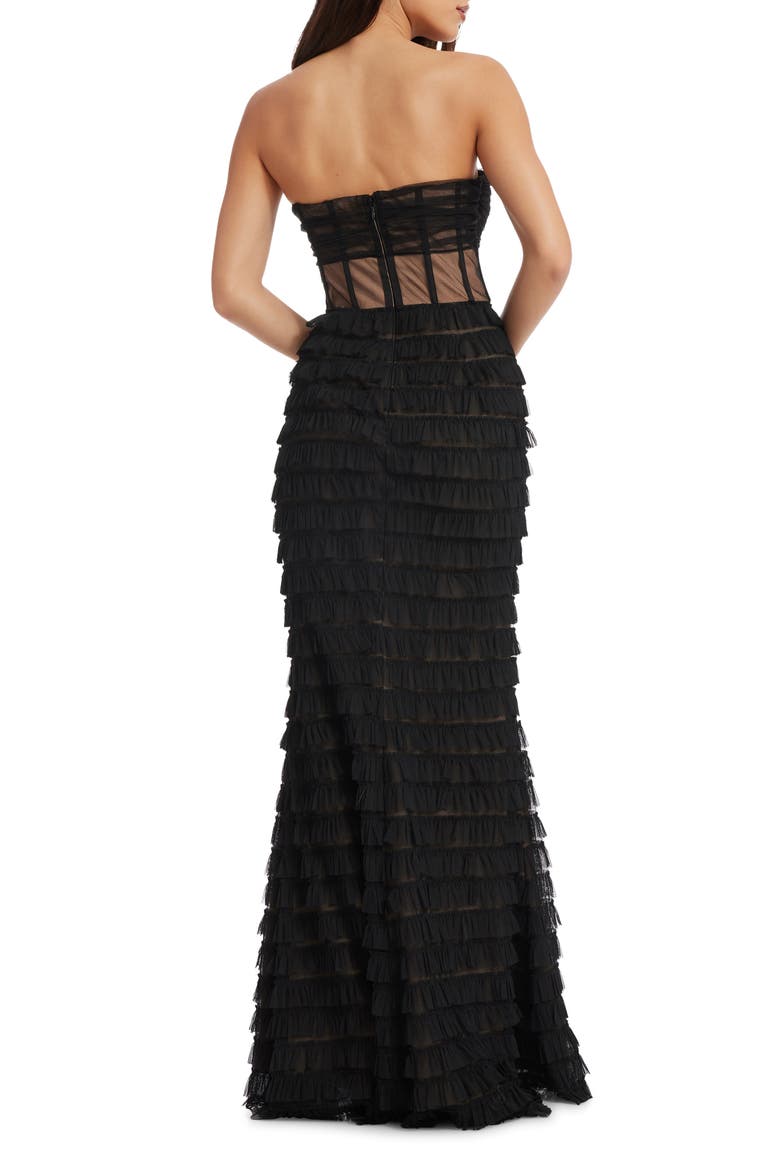 Grace Strapless Illusion Bodice Mermaid Gown, Alternate, color, BLACK NUDE