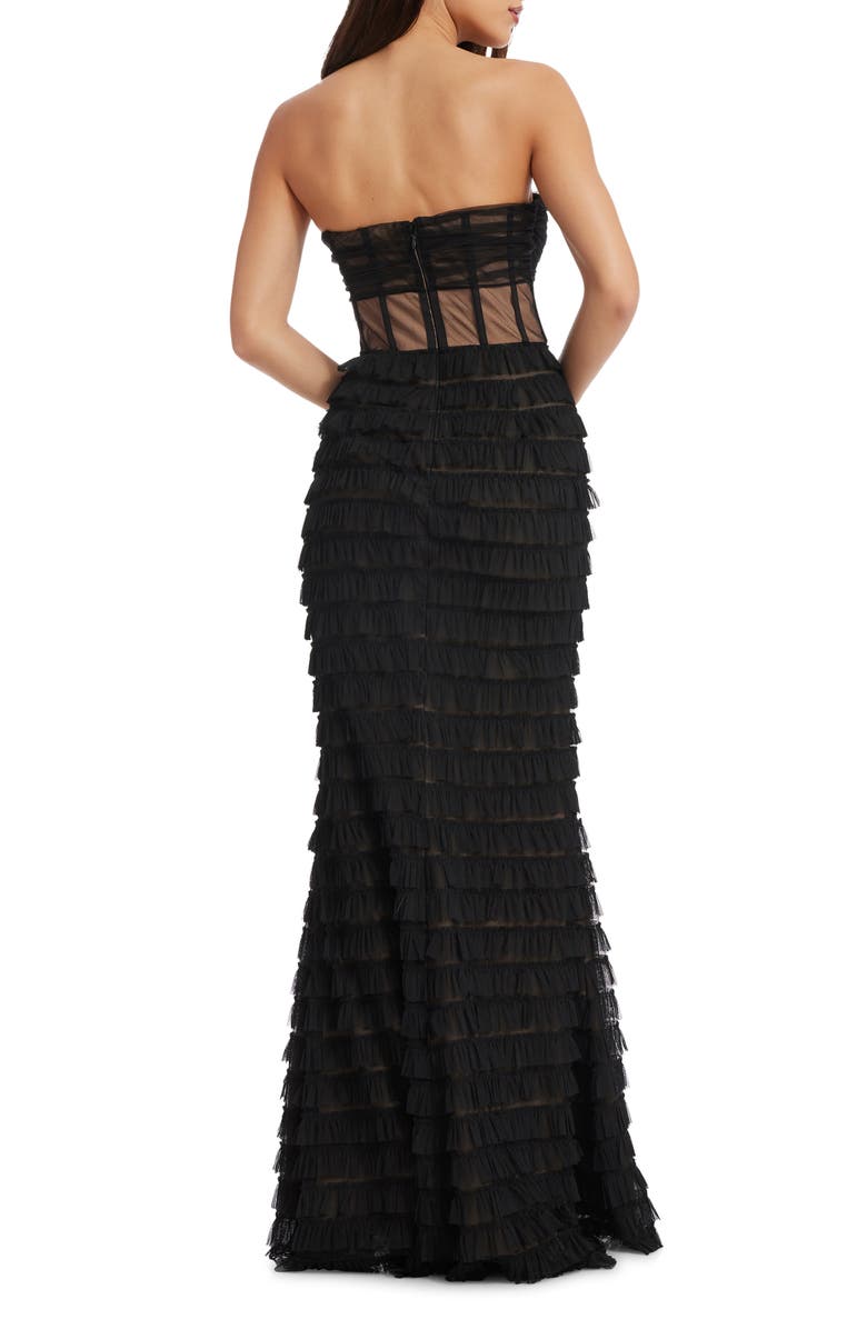 Dress the Population Grace Strapless Illusion Bodice Mermaid Gown, Alternate, color, Black Nude