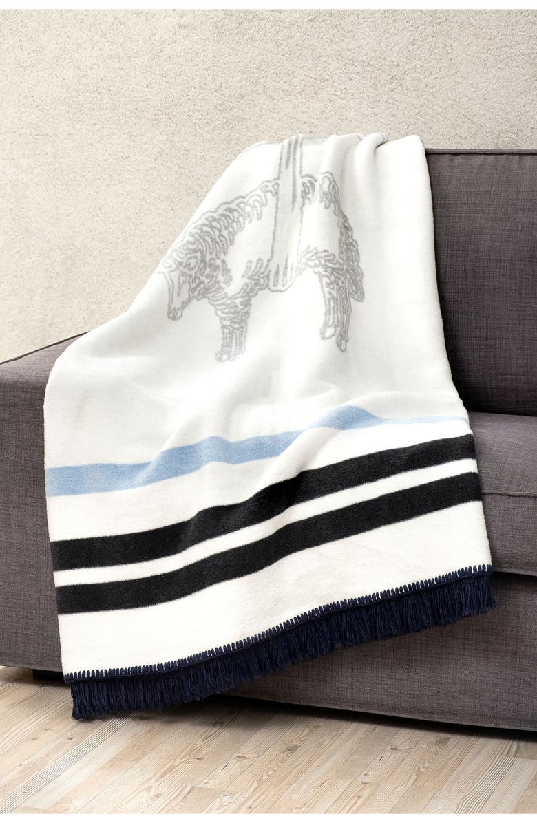Brooks Brothers Henry Throw Blanket, Alternate, color, Silver