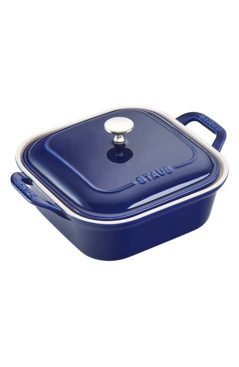 9-Inch Ceramic Covered Baker