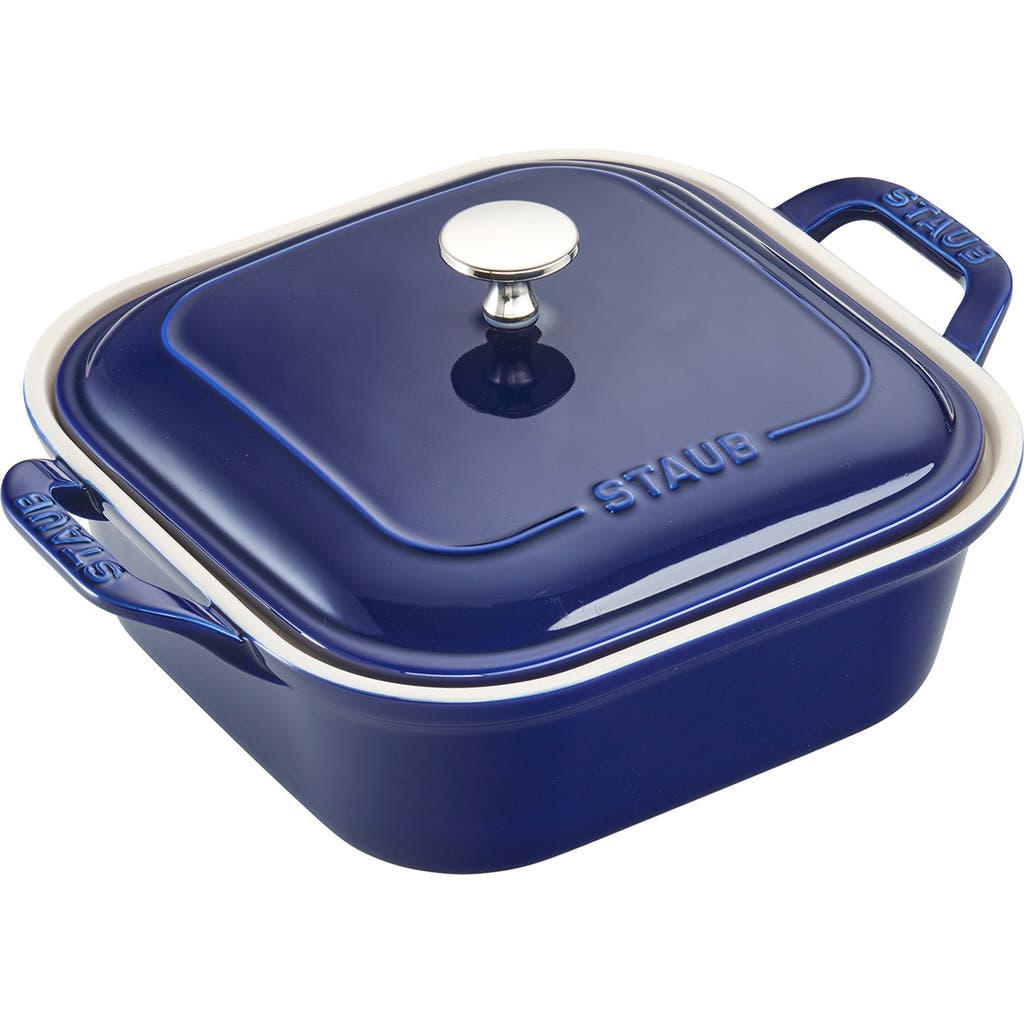 Staub 9-inch Enameled Ceramic Covered Baker In Blue