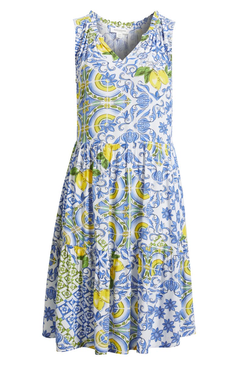 beachlunchlounge Bella Dot Print Tiered Dress, Alternate, color, Lemon Zest