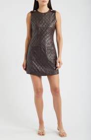 ZOE AND CLAIRE Sleeveless Faux Leather Dress