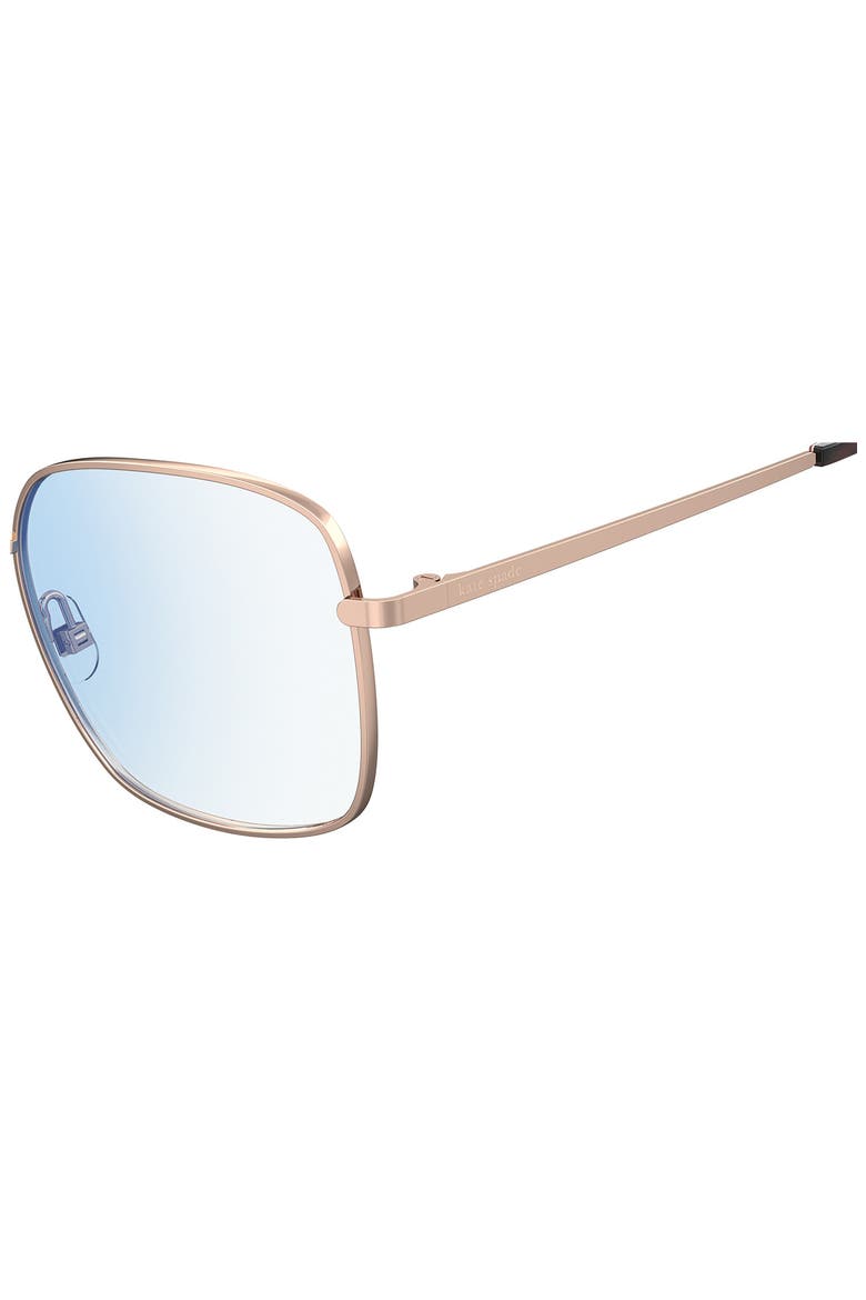 salome 52mm square blue light blocking reading glasses, Alternate, color, RED GOLD/ DEMO