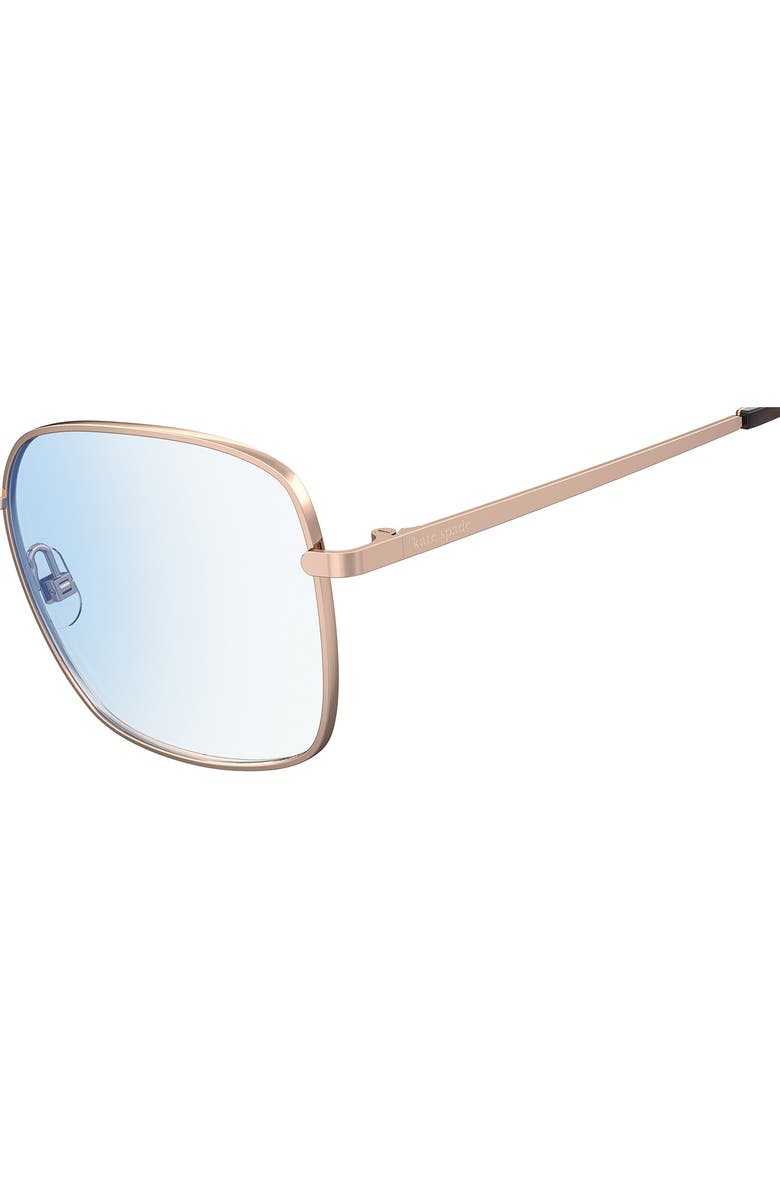 Kate Spade New York salome 52mm square blue light blocking reading glasses, Alternate, color, Red Gold/ Demo