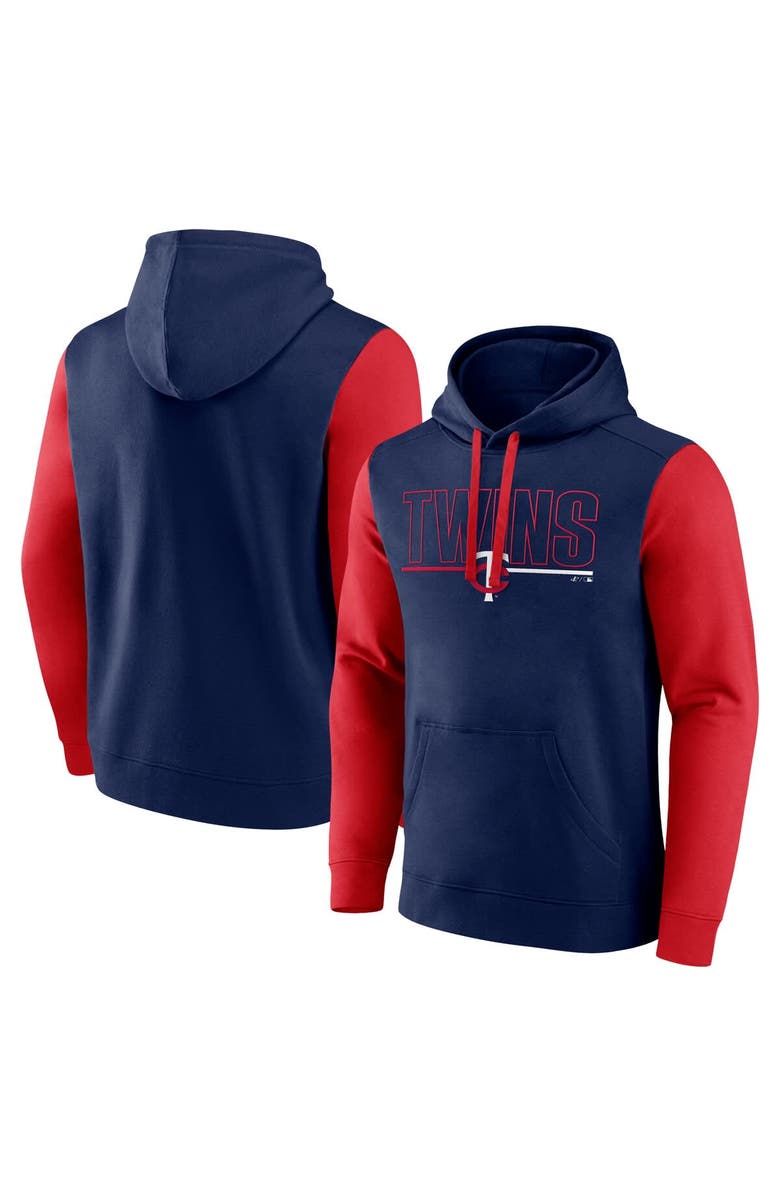 FANATICS Men's Fanatics Navy Minnesota Twins Outline Fleece Pullover Hoodie, Alternate, color, Navy