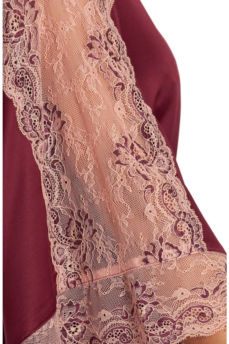 River Satin Robe, Alternate, color, BURGUNDY