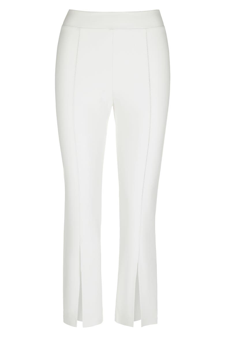 Split Front Ankle Faux Leather Pants, Alternate, color, WHITE
